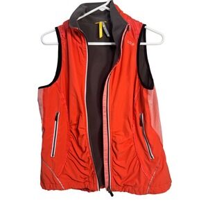 Orange Lined Windproof Vest Women's M 8-10 Running Biking Athletic H2O Repellent